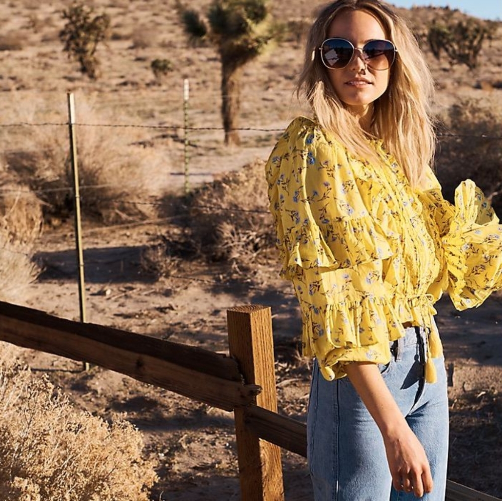 HappyxNature Yellow Floral Blouse